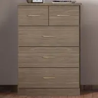 Nevada 5 Drawer Chest of Drawers - Brown, Oak