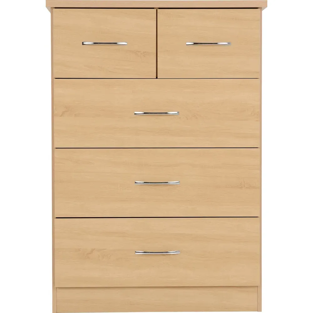 Nevada 5 Drawer Chest of Drawers - Sonoma Oak Effect