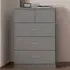 Nevada 5 Drawer Chest with 3D Effect - Grey