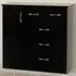 Nevada 5 Drawer Low Wardrobe - Black