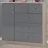 Nevada 5 Drawer Low Wardrobe - Grey, Oak