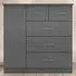Nevada 5 Drawer Low Wardrobe with 3D Effect - Grey