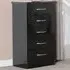 Nevada 5 Drawer Narrow Chest of Drawers - Black Gloss