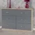 Nevada 6 Drawer Chest of Drawers - Grey, Light Oak Effect