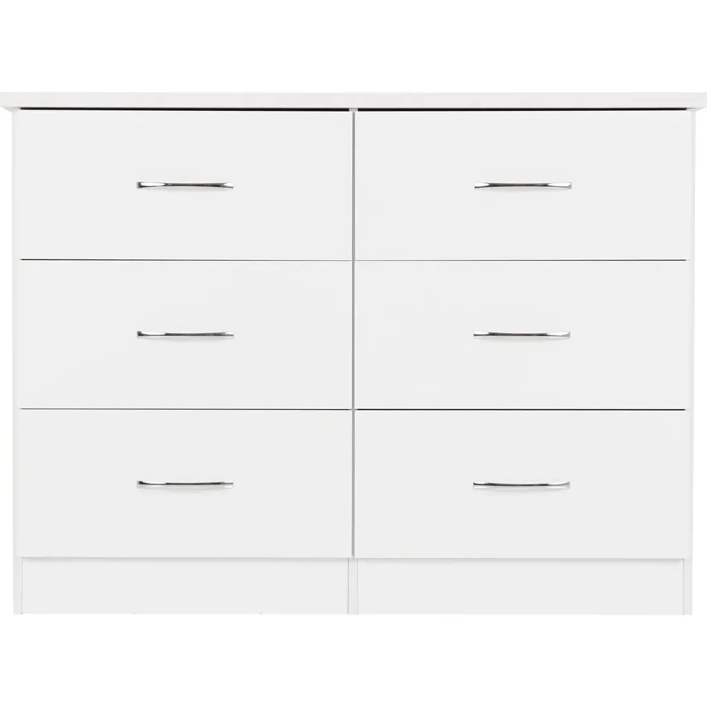Nevada 6 Drawer Chest of Drawers - White