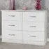 Nevada 6 Drawer Chest of Drawers - White