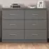 Nevada 6 Drawer Chest with 3D Effect - Grey