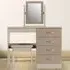 Nevada Dressing Table Set with Mirror - Brown, Oak Veneer