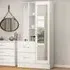 Nevada Single Door 2 Drawer Mirror Open Shelf Wardrobe - White