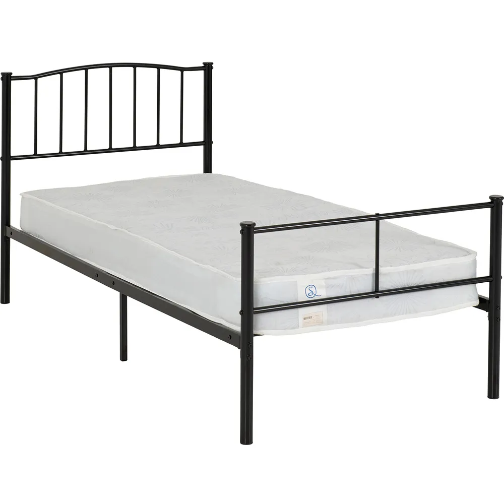 Newton Single Bed Frame - Black, Metal