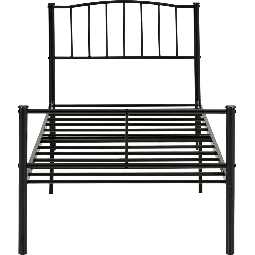 Newton Single Bed Frame - Black, Metal