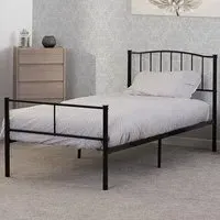 Newton Single Bed Frame - Black, Metal