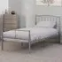 Newton Single Bed Frame - Silver, Metal
