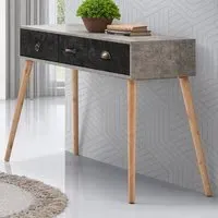 Nordic 3 Drawer Console Table - Grey, Concrete