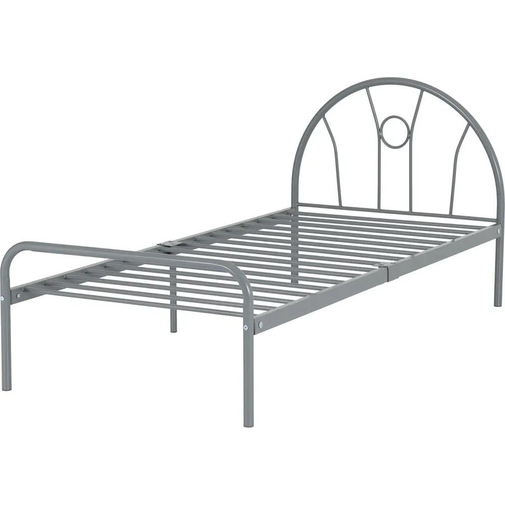 Nova Single Bed Frame - Silver