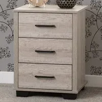 Oliver 3 Drawer Bedside Table - Light Oak