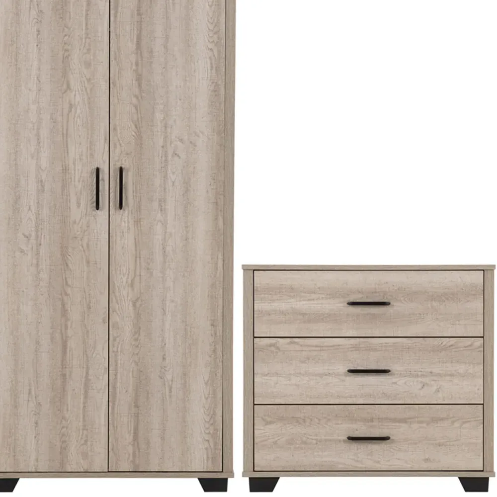 Oliver 3 Piece Bedroom Furniture Set - Light Oak