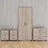 Oliver 4 Piece Bedroom Furniture Set with 2-Door Wardrobe - Brown