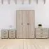 Oliver 4 Piece Bedroom Furniture Set with 3-Door Wardrobe - Brown