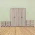 Oliver 4 Piece Bedroom Furniture Set with 4-Door Wardrobe - Brown