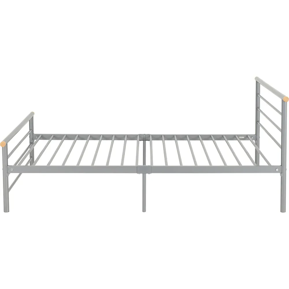 Orion Double Bed Frame - Silver, Metal