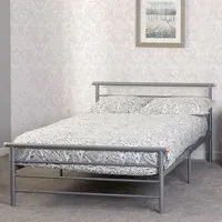 Orion Double Bed Frame - Silver, Metal