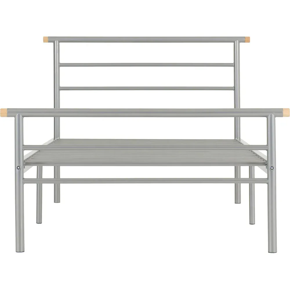 Orion Single Bed Frame - Silver, Metal