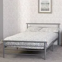 Orion Small Double Bed Frame - Silver, Metal