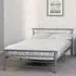 Orion Small Double Bed Frame - Silver, Metal