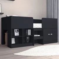 Orlando Single Low Sleeper Bed with Storage - Dark Grey