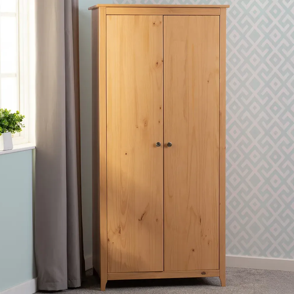 Oslo 2 Door Wardrobe - Antique Pine