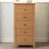 Oslo 5 Drawer Narrow Chest of Drawers - Brown, Pine