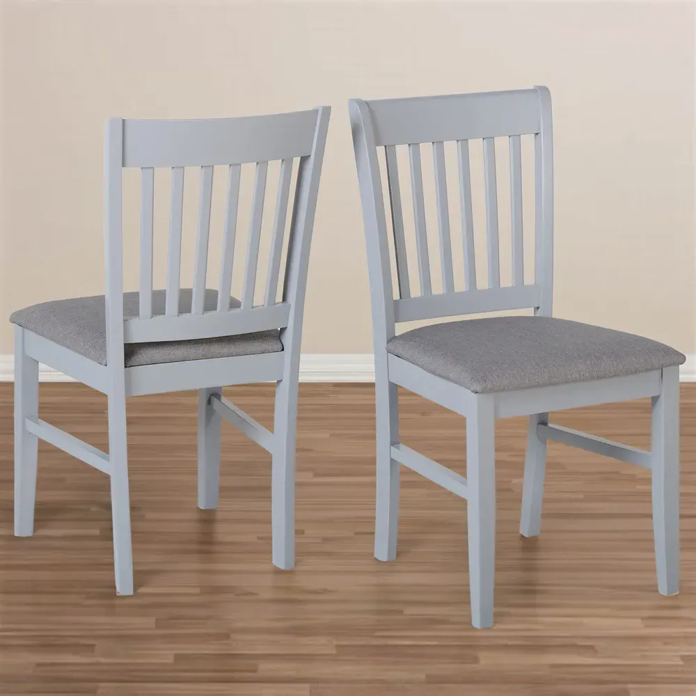 Oxford 2 Dining Chairs - Grey, Fabric image