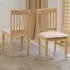Oxford 2 Dining Chairs - Natural Oak, Microsuede
