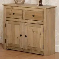 Panama 2 Door 2 Drawer Sideboard - Natural Wax, Pine