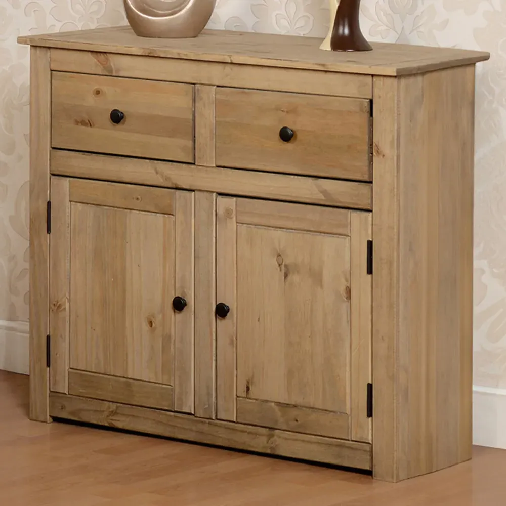 Panama 2 Door 2 Drawer Sideboard - Natural Wax, Pine image