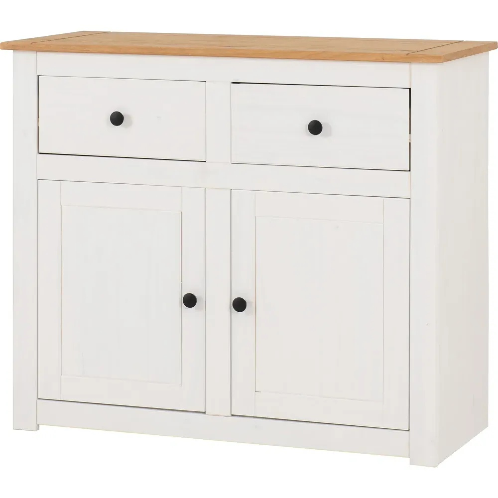 Panama 2 Door 2 Drawer Sideboard - White, Pine