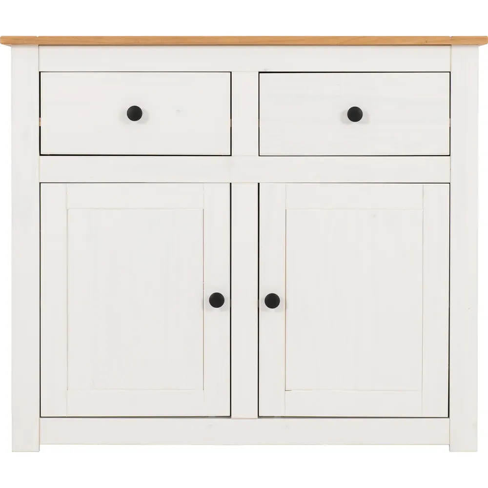 Panama 2 Door 2 Drawer Sideboard - White, Pine