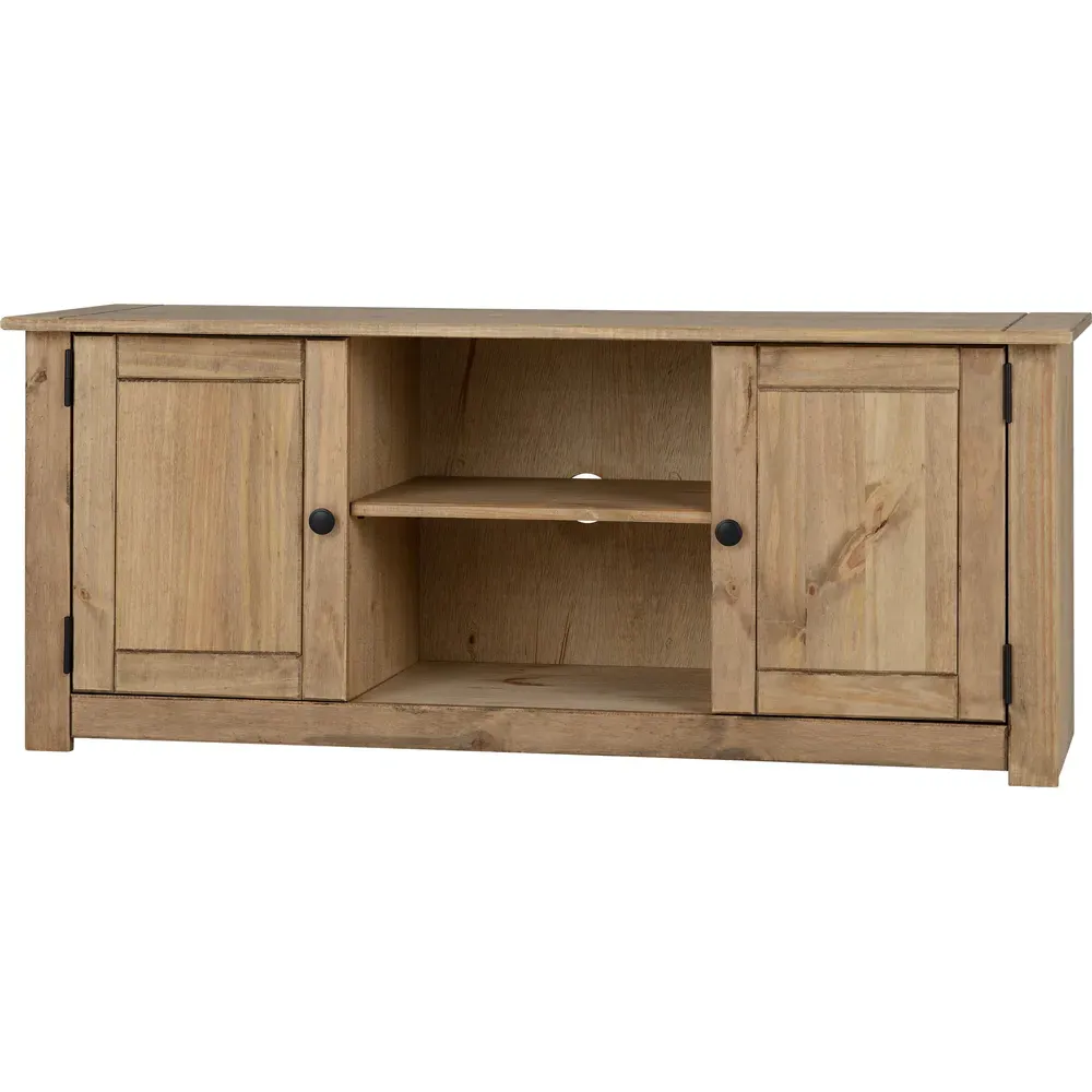 Panama 2 Door TV Unit - Brown, Pine