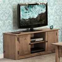 Panama 2 Door TV Unit - Brown, Pine