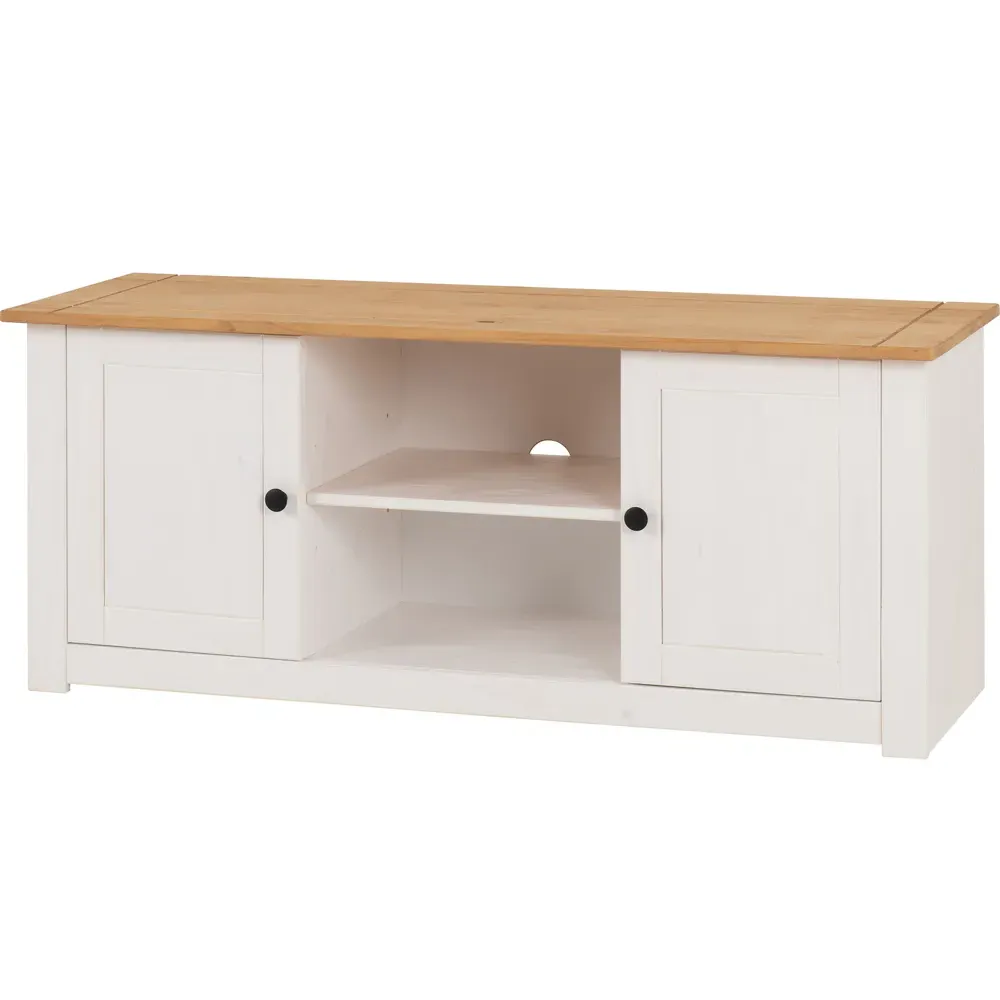 Panama 2 Door TV Unit - White, Pine
