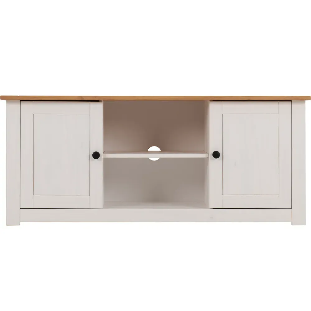 Panama 2 Door TV Unit - White, Pine