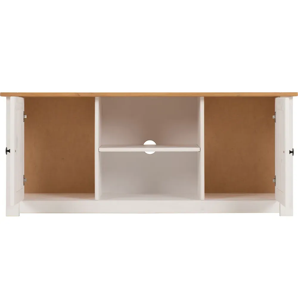 Panama 2 Door TV Unit - White, Pine