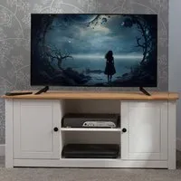 Panama 2 Door TV Unit - White, Pine