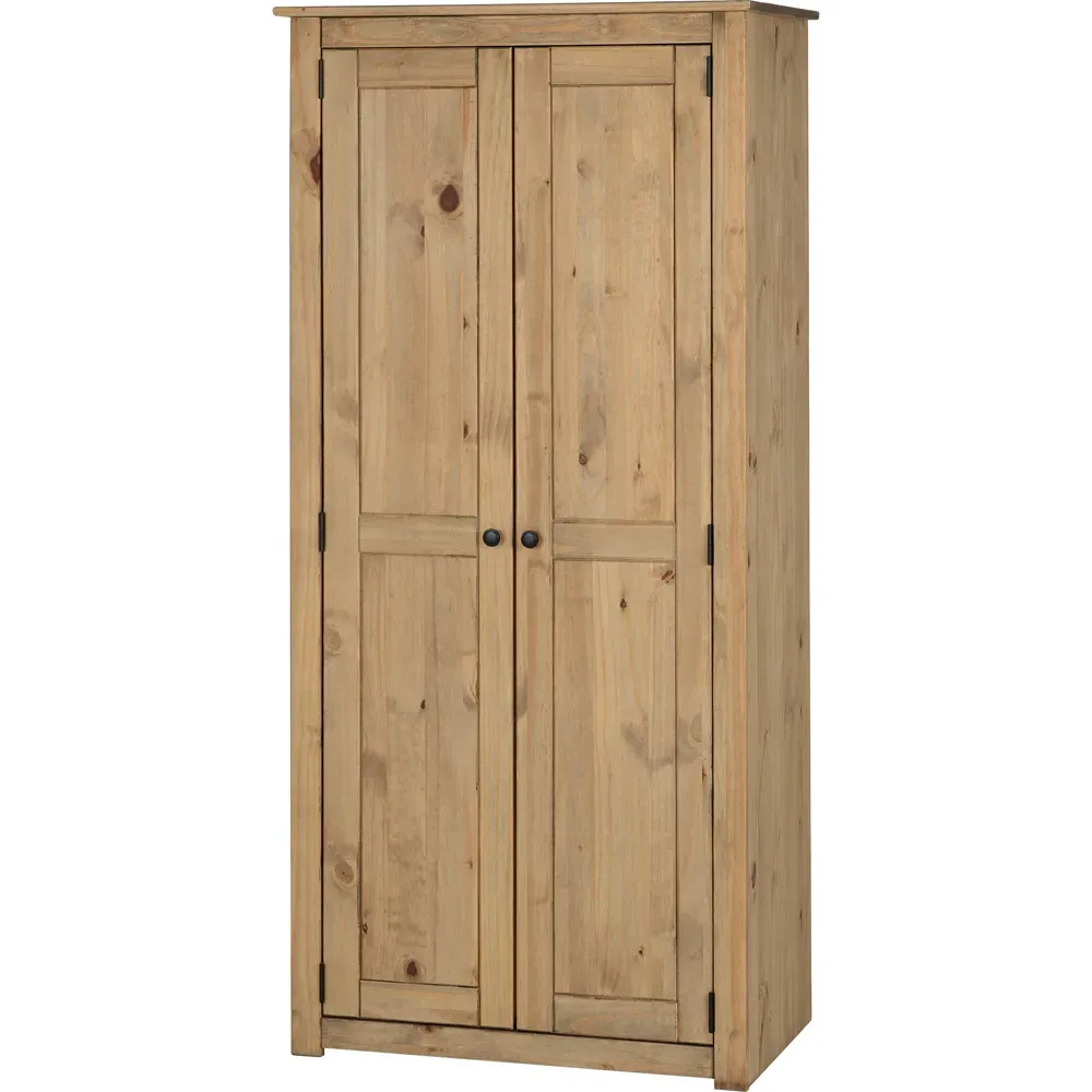 Panama 2 Door Wardrobe - Brown, Pine