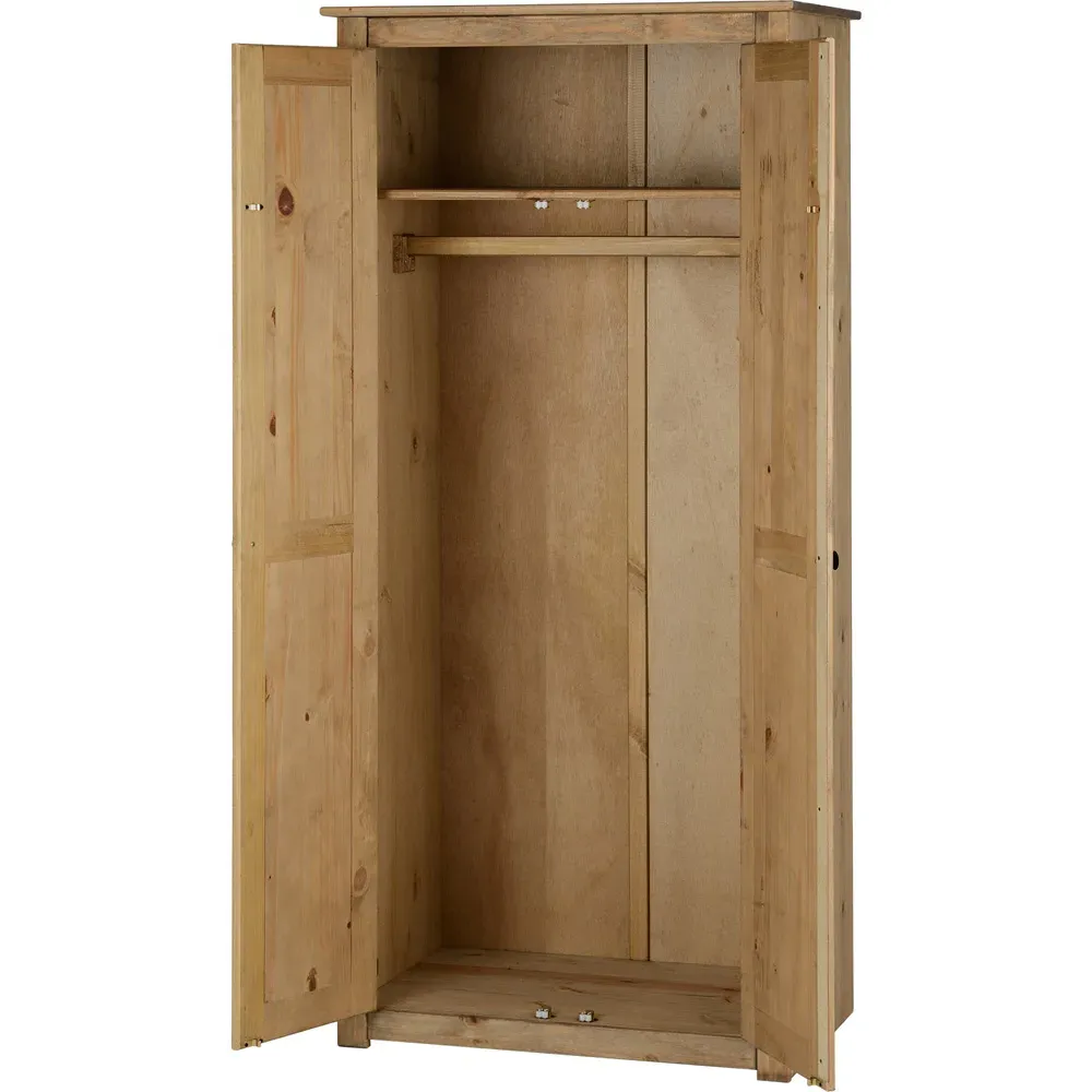 Panama 2 Door Wardrobe - Brown, Pine