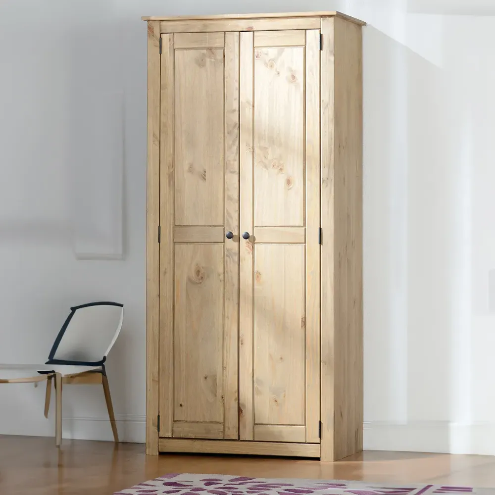 Panama 2 Door Wardrobe - Brown, Pine