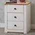 Panama 3 Drawer Bedside Table - White, Pine