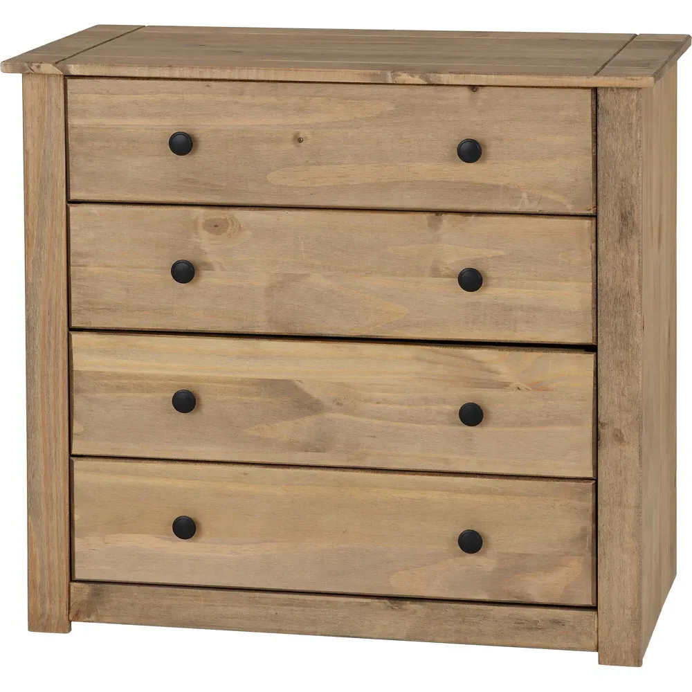 Panama 4 Drawer Chest of Drawers - Brown, Pine