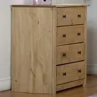 Panama 4 Drawer Chest of Drawers - Brown, Pine